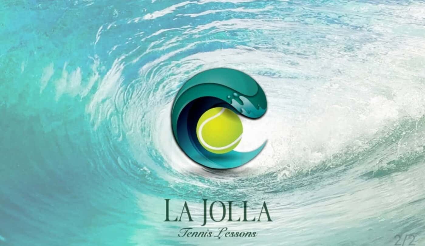 La Jolla Tennis Lessons wave and tennis ball logo